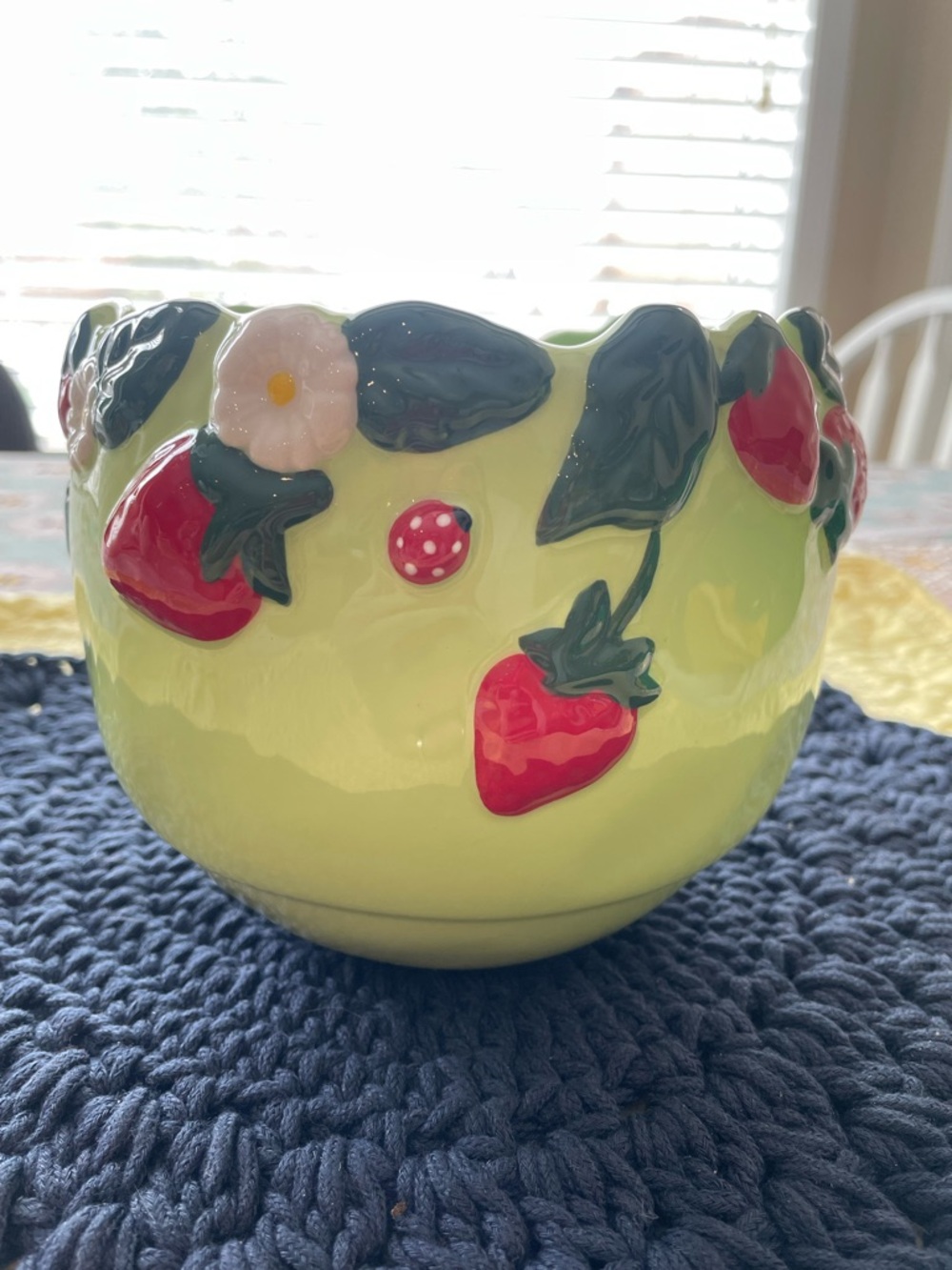 Anthropologie Strawberry Garland Ceramic Planter - Foster Collection